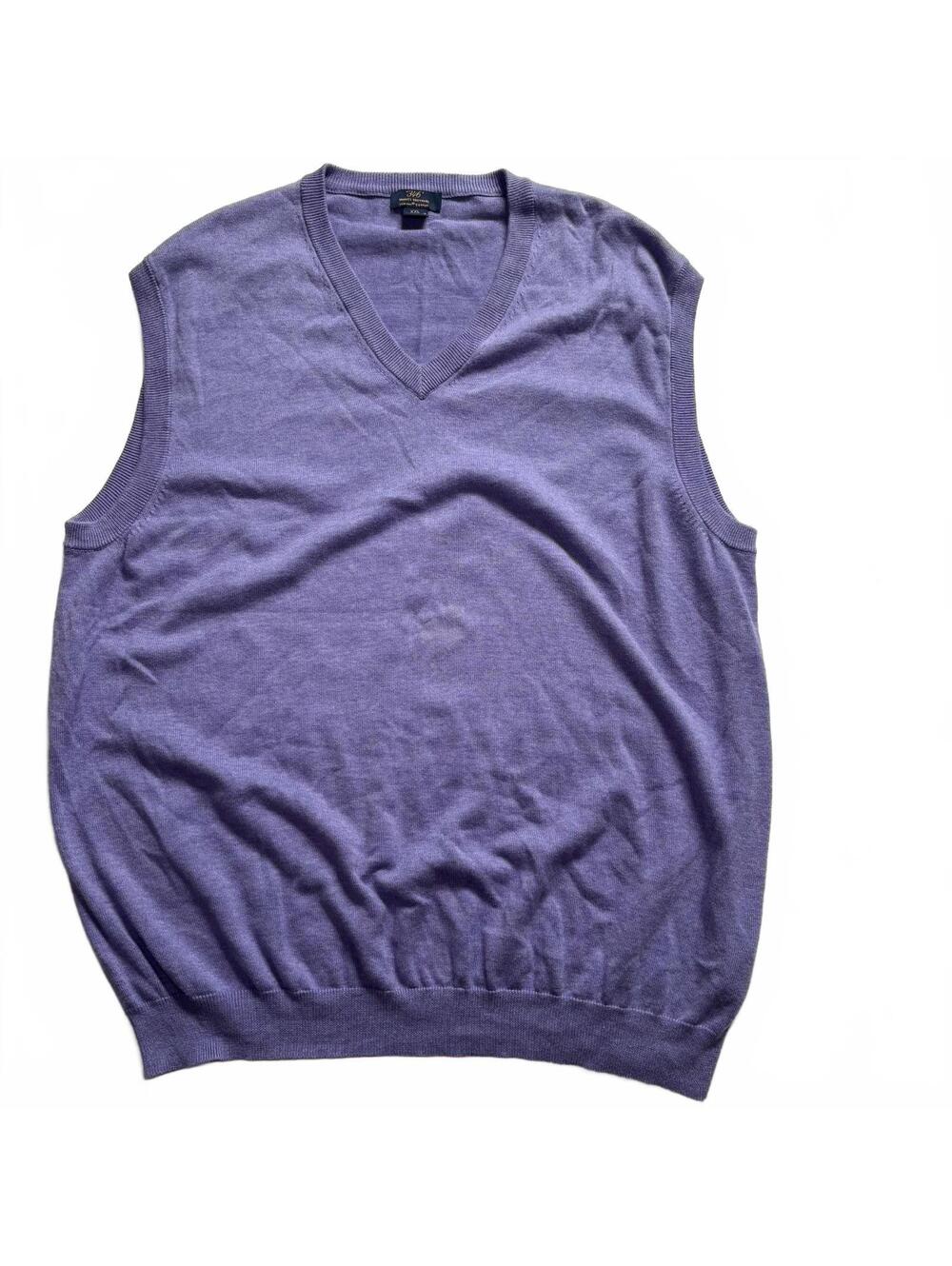 Brooks Brothers Purple Supima Cotton V-Neck Sweater Vest XXL Preppy Quiet Luxury